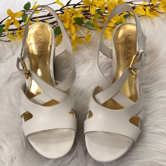 Lauren Ralph Lauren Shoes - Lauren Ralph Lauren White Strappy Wedges